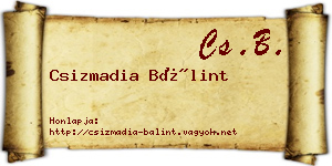 Csizmadia Bálint névjegykártya